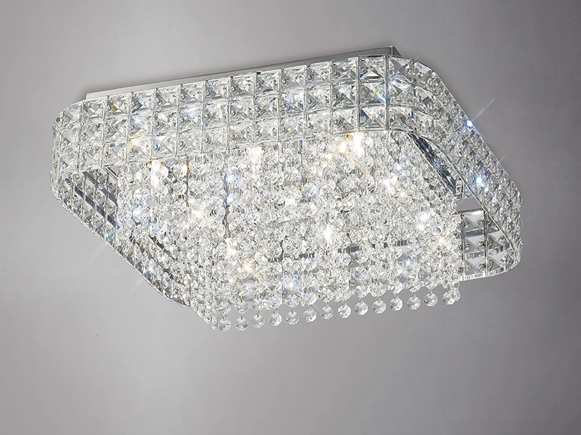 IL31153  Edison Crystal  Flush Ceiling 9 Light